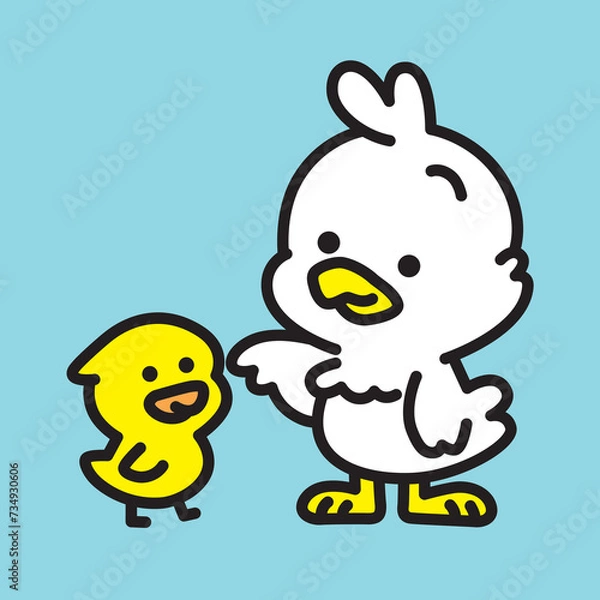 Obraz 可愛いアヒルの兄弟