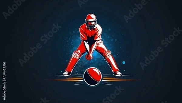 Fototapeta 3d render of a person in a red background