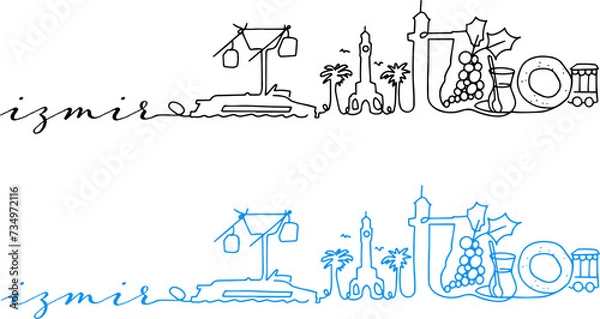 Obraz izmir city silhouette logo graphic