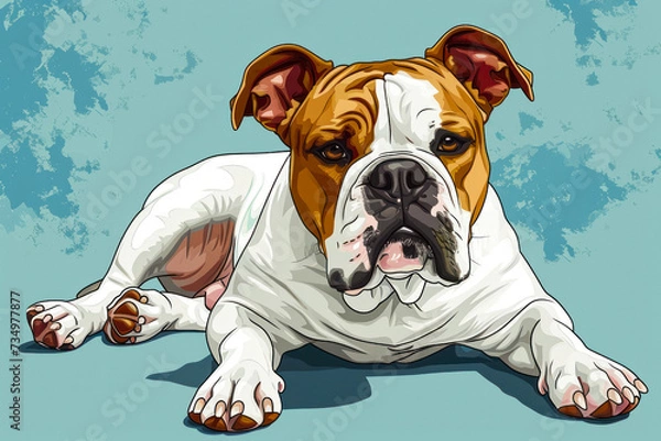 Obraz English Bulldog. Cartoon style illustration.