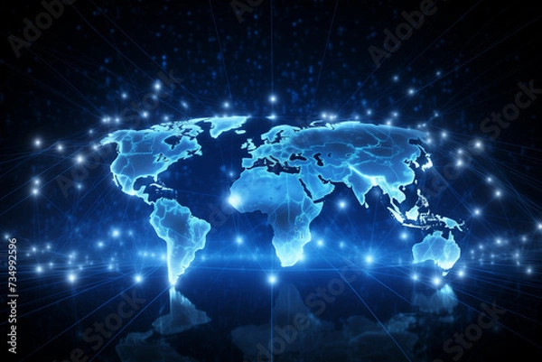 Fototapeta Abstract technology digital line electronic network data innovation concept background.