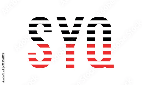 Fototapeta SYQ three initial letter iconic line negative space minimal logo design vector template. monogram, abstract, wordmark, business, typography, minimalist, brand, company, flat, modern, unique, simple