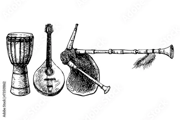 Fototapeta Ethnic Musical Instruments