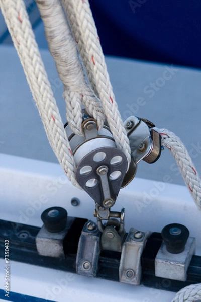 Obraz Sailboat Rigging Pulley and Tackle
