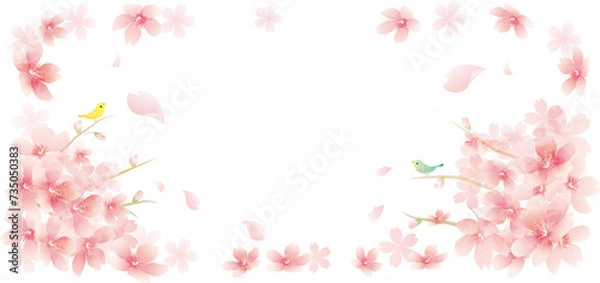 Fototapeta 春の花　桜のベクターイラスト
spring flowers　background