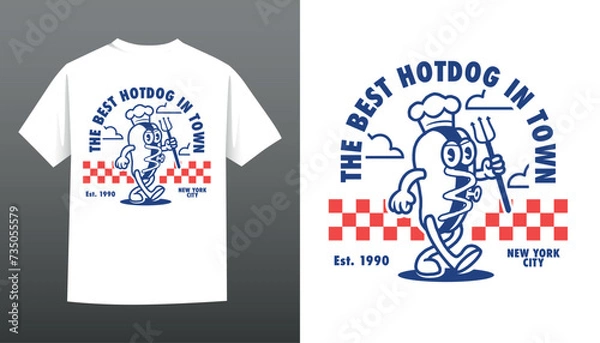 Obraz illustration vector graphic of vintage style logo Hotdog mascot perfect for t-shirt design print