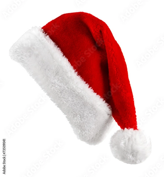 Obraz Santa red hat isolated in white background