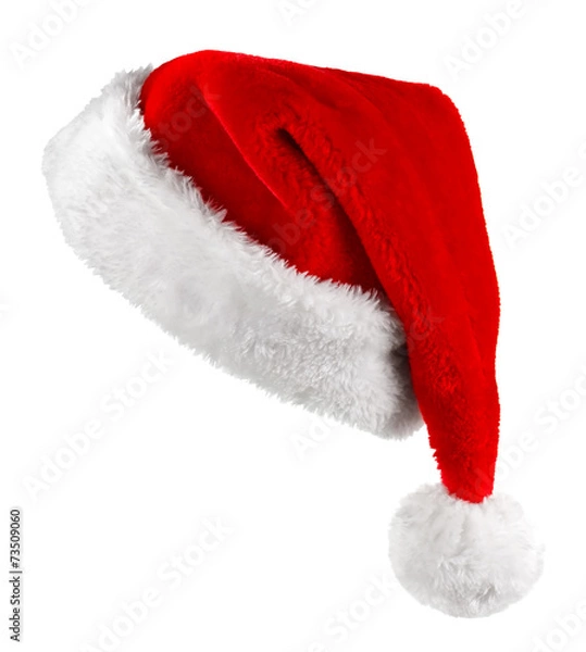 Obraz Santa red hat isolated in white background