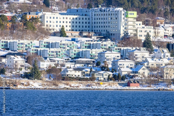 Obraz View of Molde port from the sea