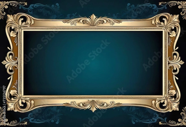 Fototapeta Luxury vintage frame on a white background, ornamental style, elegant frame for design and photos,