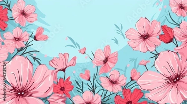 Fototapeta background full flowers beautiful and exciting image that leaves an impression. It can be the background flower garden full color and life. Or it might be picture lawn with flowers blooming everywhere