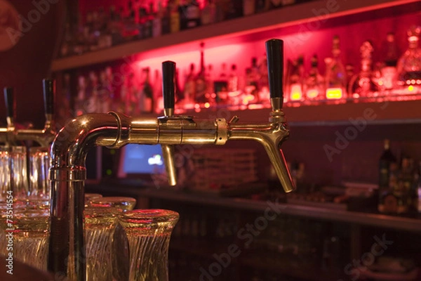 Obraz Beer taps in a bar