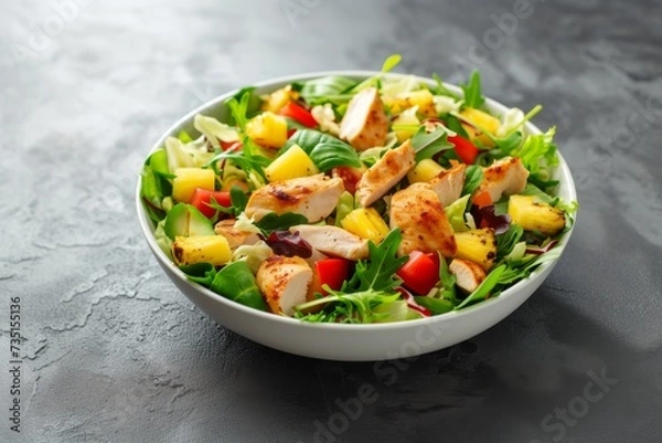 Fototapeta Delicious Chicken Pineapple Salad