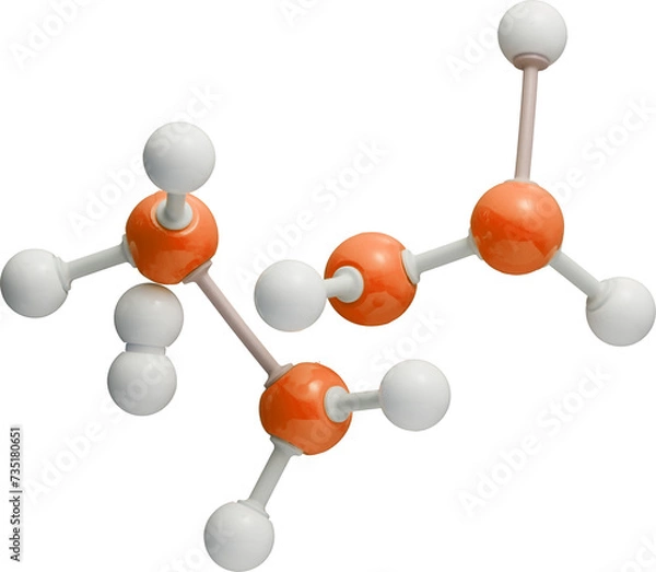 Fototapeta Atoms Molecule Model for Chemistry Education - Ready to use PNG Cutout Isolated Image