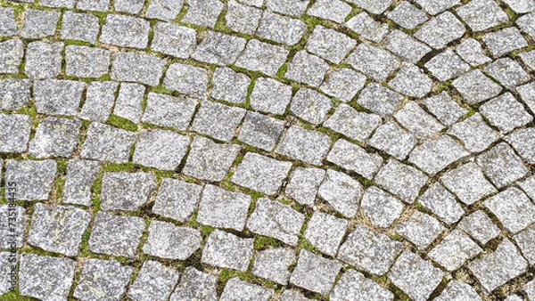 Obraz Cobblestone pavement texture background. Cobblestone pavement background.