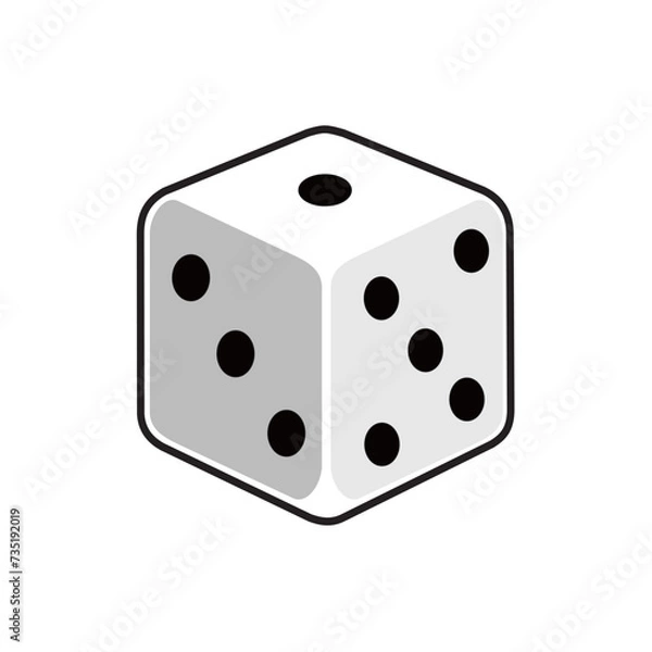 Fototapeta Dice icon Lucky number. Vector image