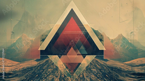 Fototapeta 
An image composed of geometric shapes that evolve and change forms, symbolizing the journey of mathematics and geometry in art.