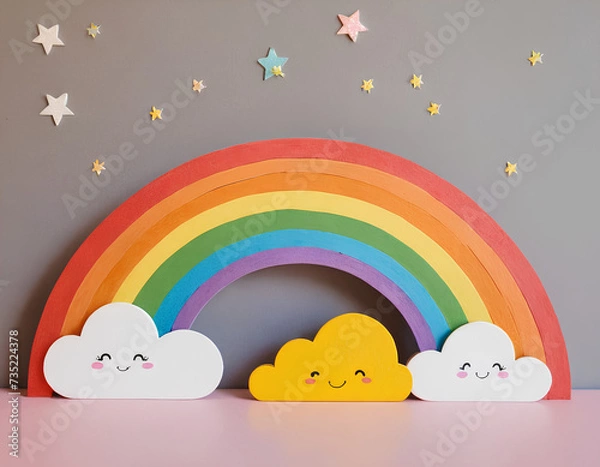 Fototapeta rainbow with clouds