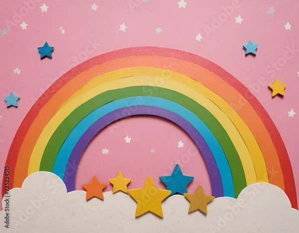 Fototapeta rainbow and clouds
