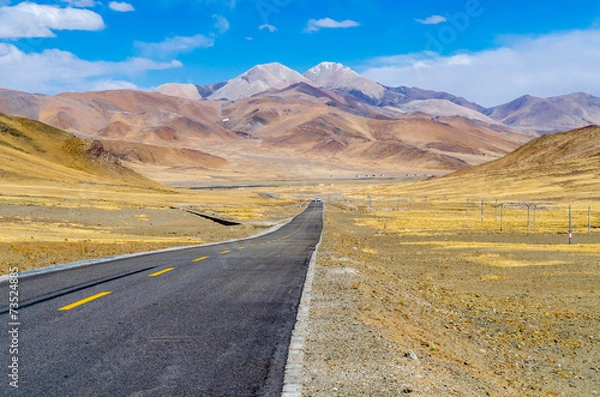 Obraz The road on the Tibetan Plateau