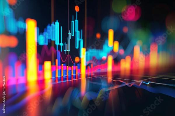 Obraz abstract graph of financial indicators