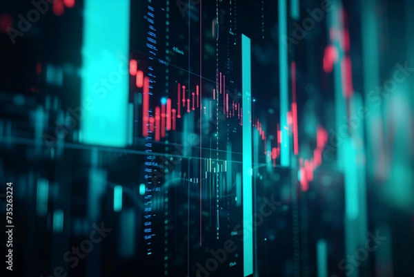 Fototapeta abstract graph of financial indicators