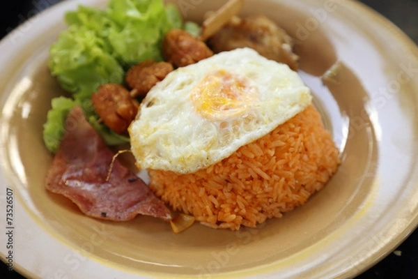 Obraz American style breakfast set, fried rice