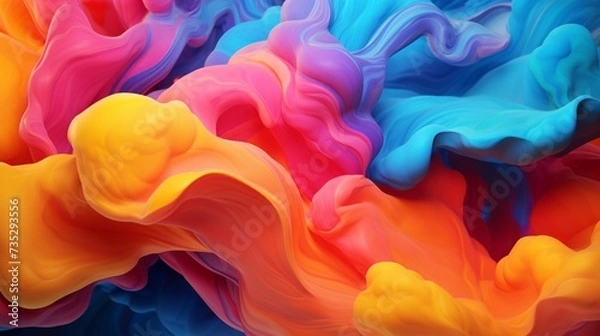 Fototapeta Abstract swirls of color merging together, representing the integration of diverse emotions.