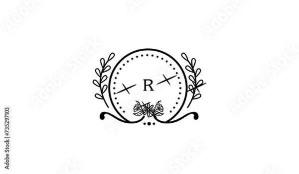 Fototapeta Luxury Classical Star Leaf Alphabetical Logo