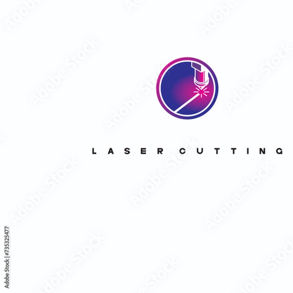 Fototapeta 
Illustration consisting of an image of a laser cutting machine in the form of a symbol or logo