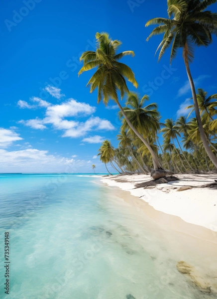 Fototapeta beach with coconut trees