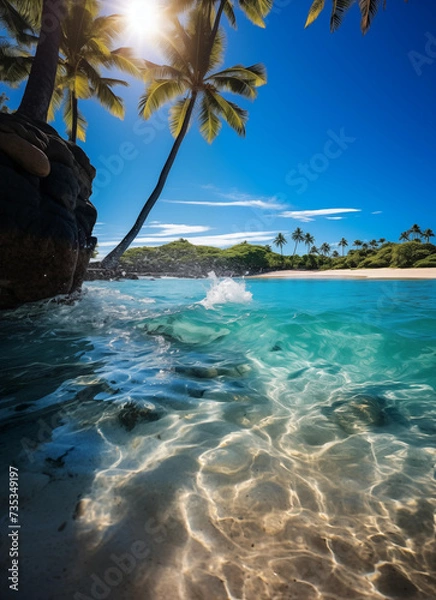 Fototapeta beach with palm tree