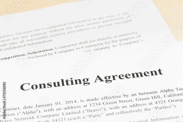 Fototapeta Consulting agreement document business concept