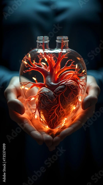 Fototapeta visual representation of emotional pain in a hand