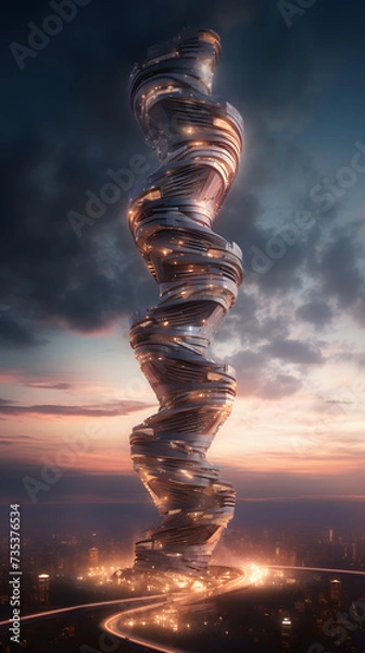 Fototapeta double helix skyscraper