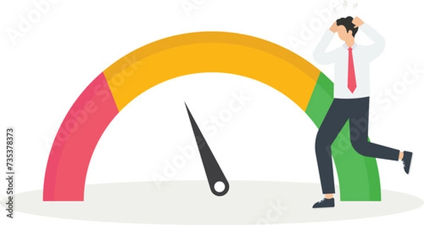 Obraz Poor performance employee, bad rating evaluation, credit score, assessment, performance review, failure worker or credit score concept,