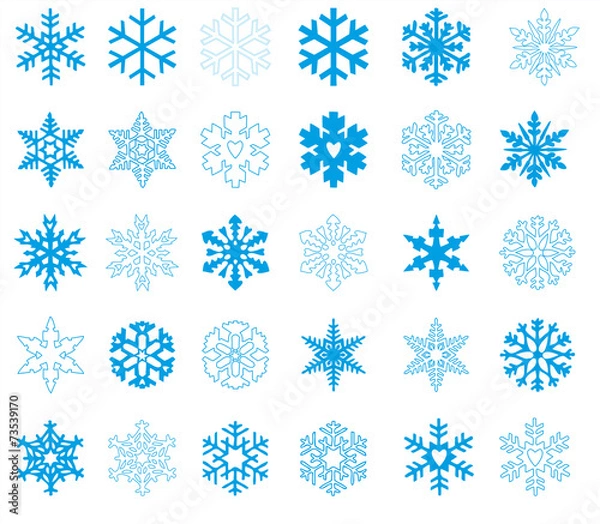 Obraz Blaue Schneeflocken