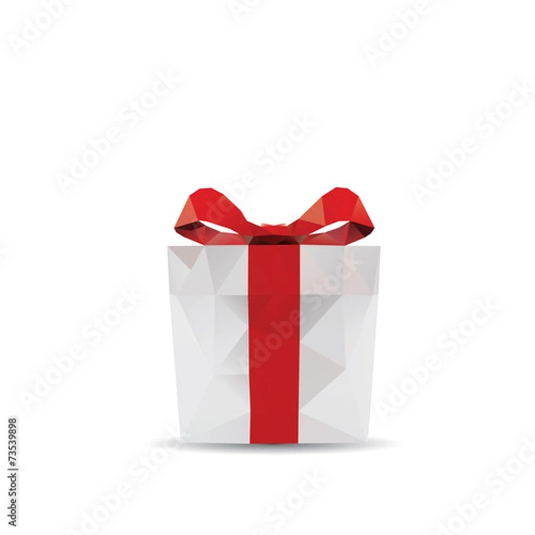 Fototapeta Vector polygonal red gift boxes seamless pattern, design for car