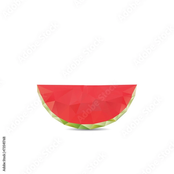Fototapeta Geometric polygonal fruit, triangles, watermelon, vector illustr