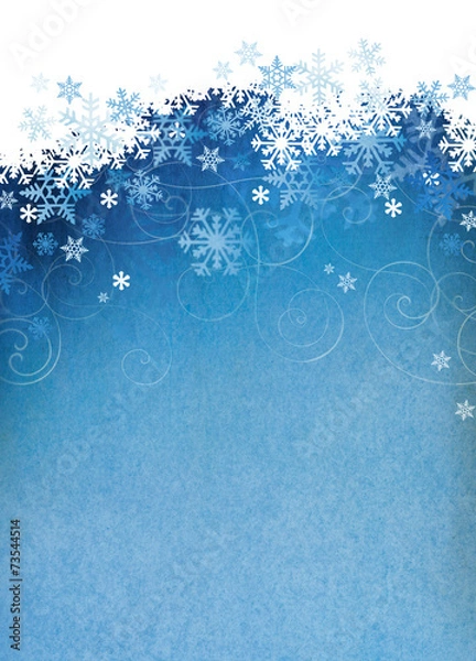 Obraz Snowflake background with room for copy space.