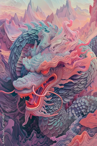 Obraz chinese dragon statue