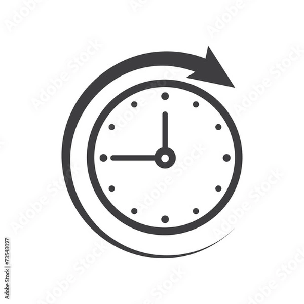 Fototapeta Icon of symbol, sign Open around the clock or 24 hours a day