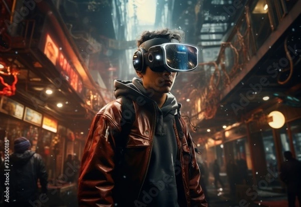 Obraz Man With Virtual Glasses