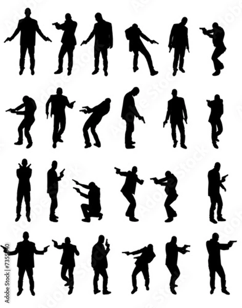 Fototapeta vector men with pistol