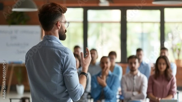 Obraz Workshop or Training Session: A QA expert leading a workshop or training session for a group of professionals.