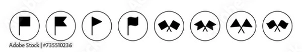 Obraz Flag icon set vector. Gps location pin map. Location marker symbol.