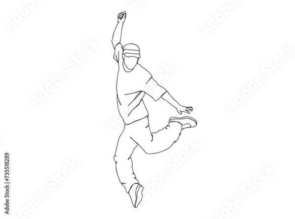 Obraz Hip Hop Dancer Single Line Drawing Ai, EPS, SVG, PNG, JPG zip file