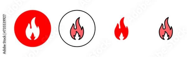 Obraz Fire icon set illustration. fire sign and symbol