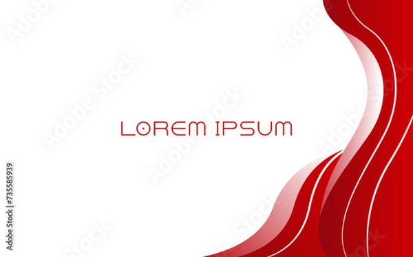 Fototapeta Printminimal abstract background with wavy or liquid concept gradient red and white color