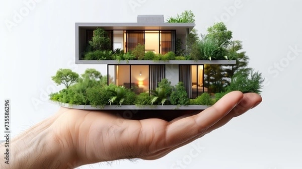 Obraz Modern house in hands